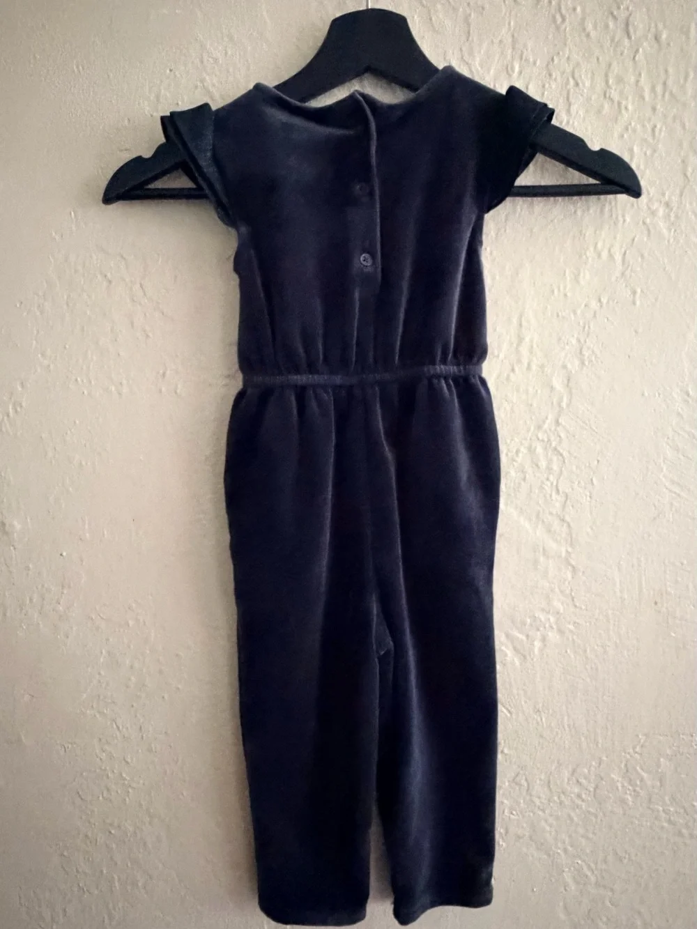 OshKosh B'gosh Black Velvet Jumpsuit with Silver Bow